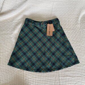 NWT Princess Highway Plaid Belted Skirt
